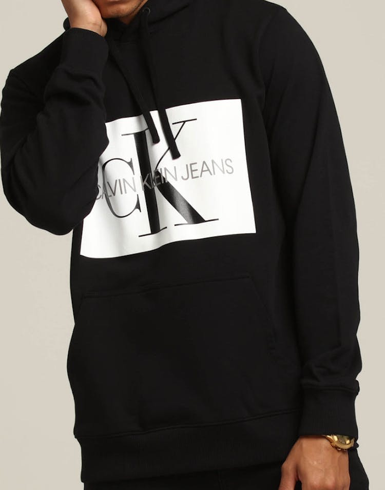Calvin Klein Monogram Box Logo Reg Hoodie Black/White