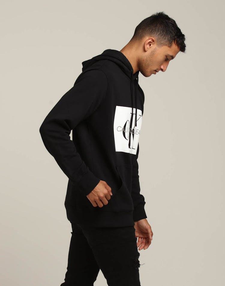 Calvin Klein Monogram Box Logo Reg Hoodie Black/White