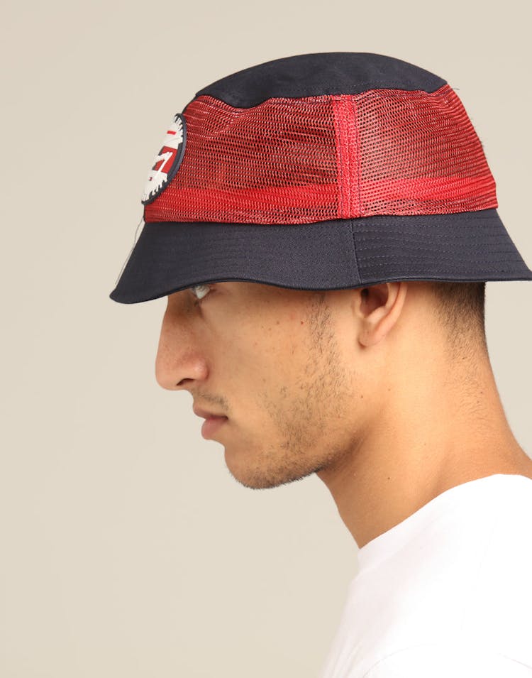 Tommy Jeans TJM Heritage Bucket Hat Navy/Red