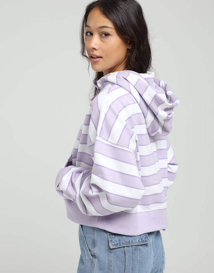 Tommy Jeans Women's TJW Stripe Graphic Hoodie Lilac/White