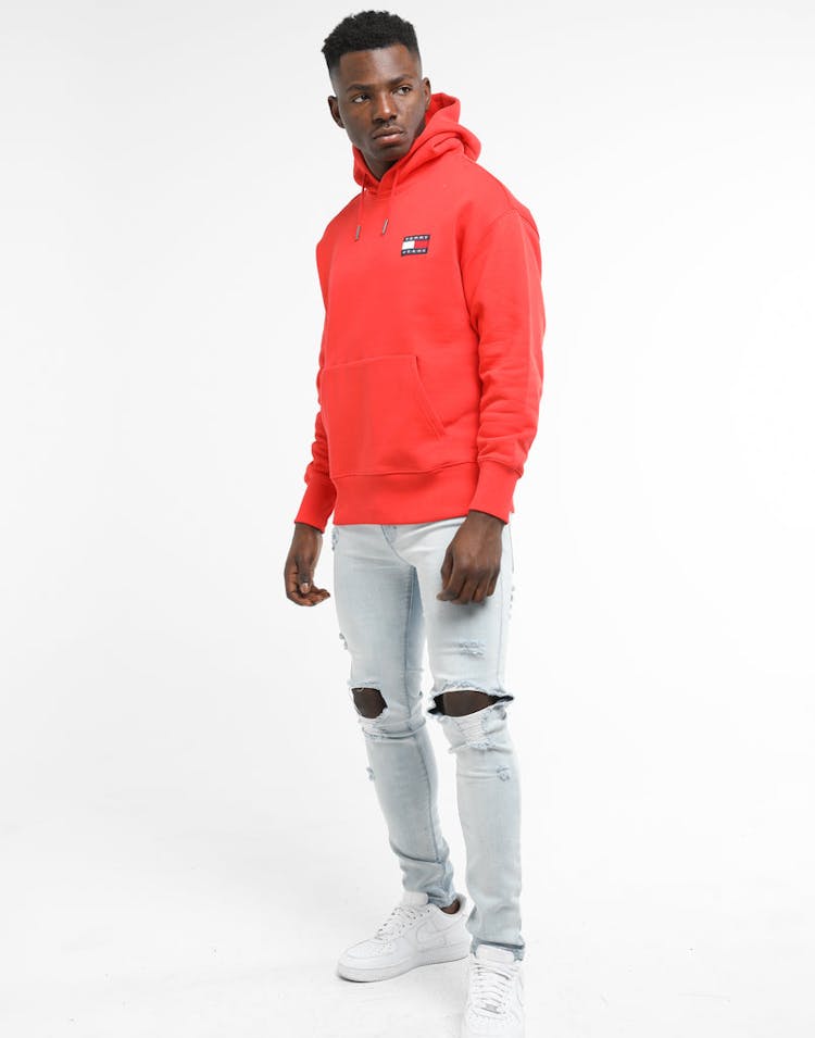 Tommy Jeans TJM Tommy Badge Hoodie Flame Scarlet