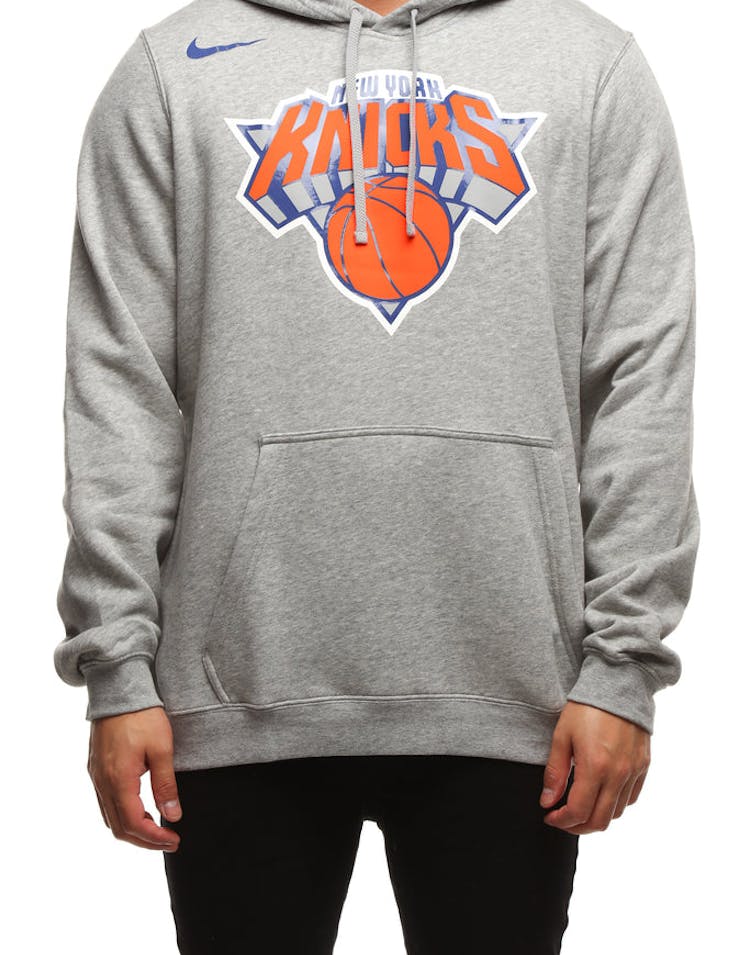 New York Knicks Nike Fleece Hoodie Grey Heather