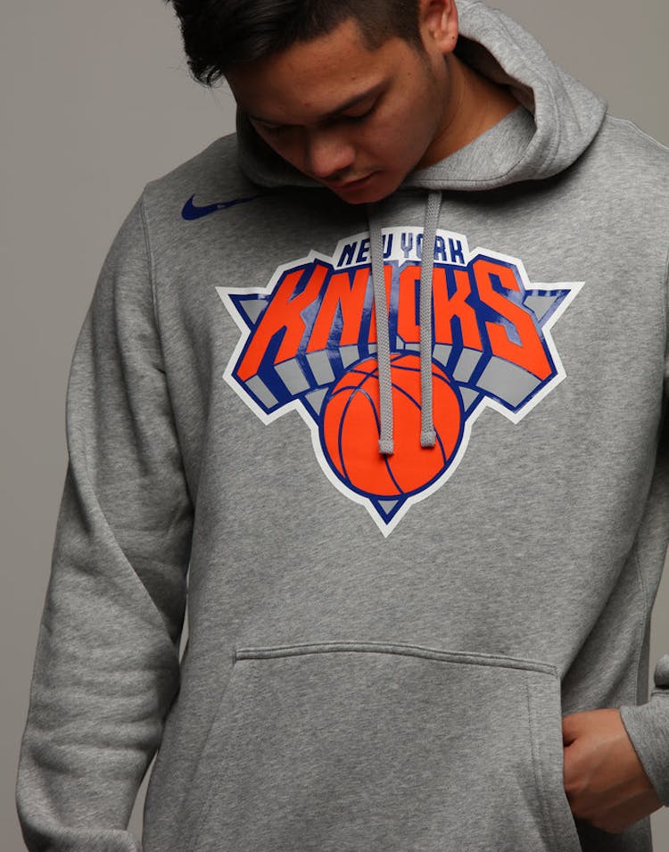 New York Knicks Nike Fleece Hoodie Grey Heather