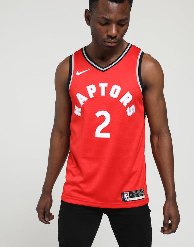 NIKE TORONTO RAPTORS KAWHI LEONARD #2 DRI-FIT SWINGMAN JERSEY RED/BLACK