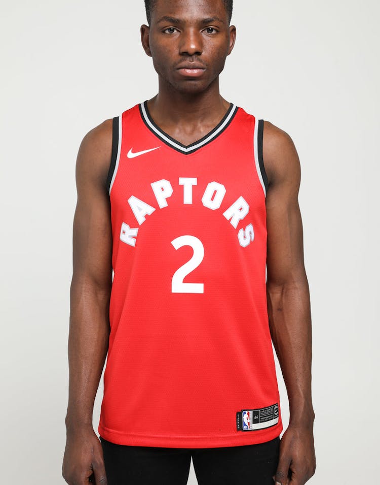NIKE TORONTO RAPTORS KAWHI LEONARD #2 DRI-FIT SWINGMAN JERSEY RED/BLACK