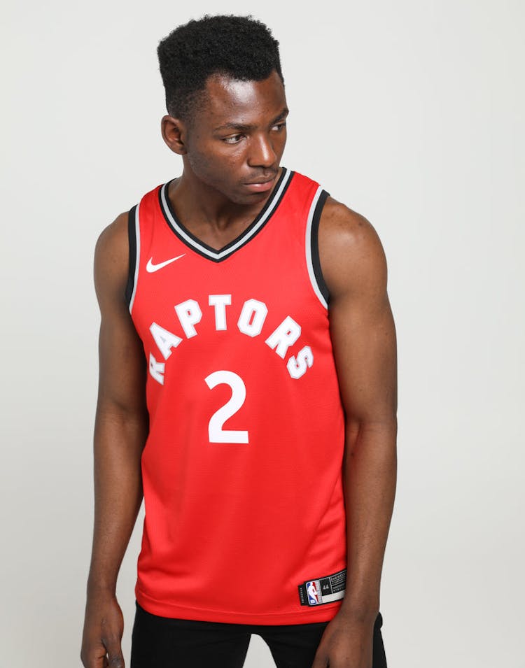 NIKE TORONTO RAPTORS KAWHI LEONARD #2 DRI-FIT SWINGMAN JERSEY RED/BLACK