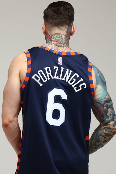 Nike New York Knicks Kristaps Porziņģis #6 City Edition Swingman NBA Jersey Navy