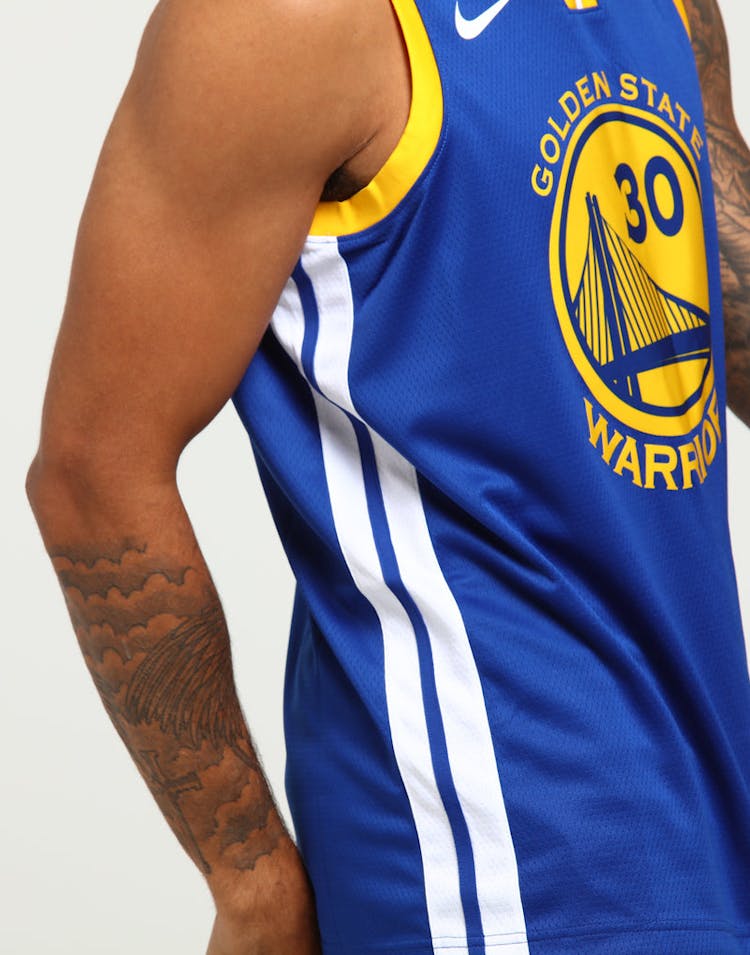 Stephen Curry #30 Golden State Warriors Nike Icon Edition Authentic Jersey Blue/White/Yellow