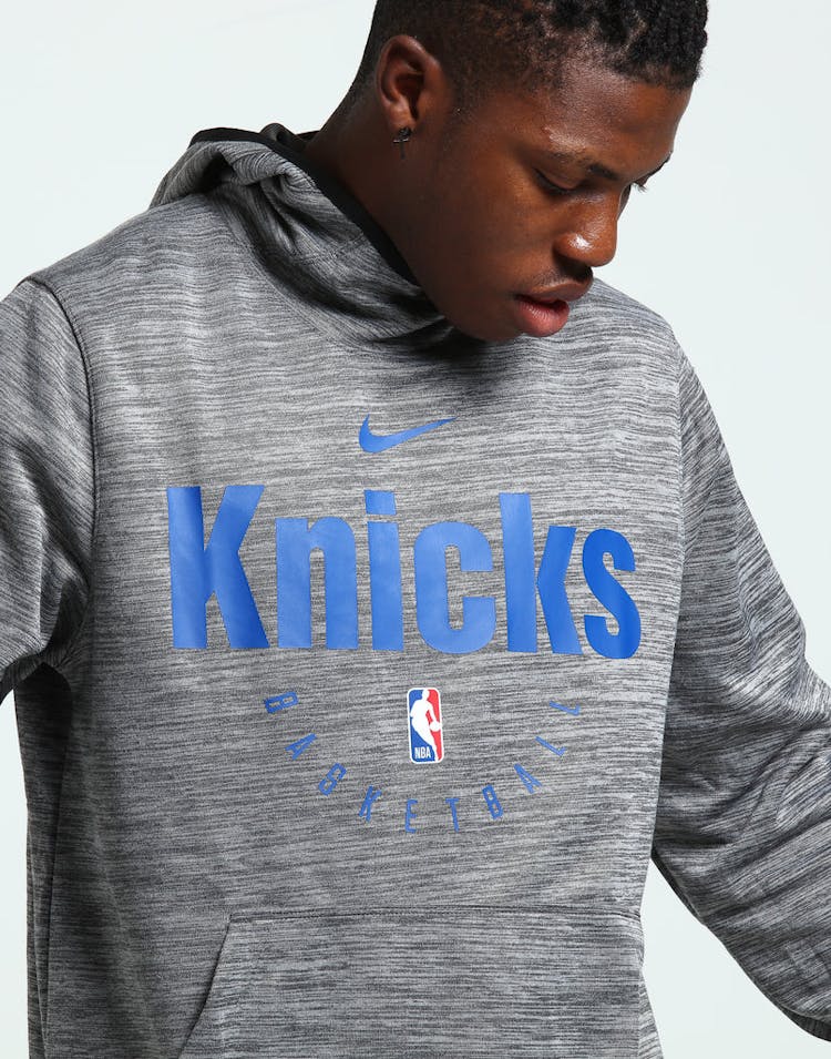 Nike New York Knicks Spotlight Hoodie Pull Over Carbon/Blue/Black