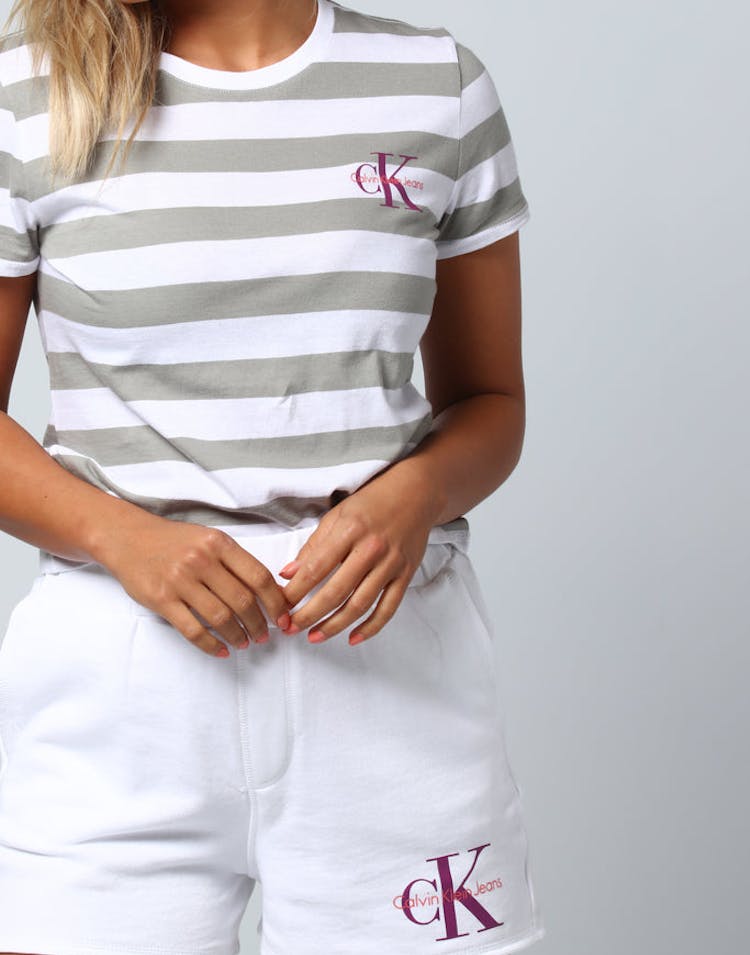 Calvin Klein Women's Monogram Logo S/S White