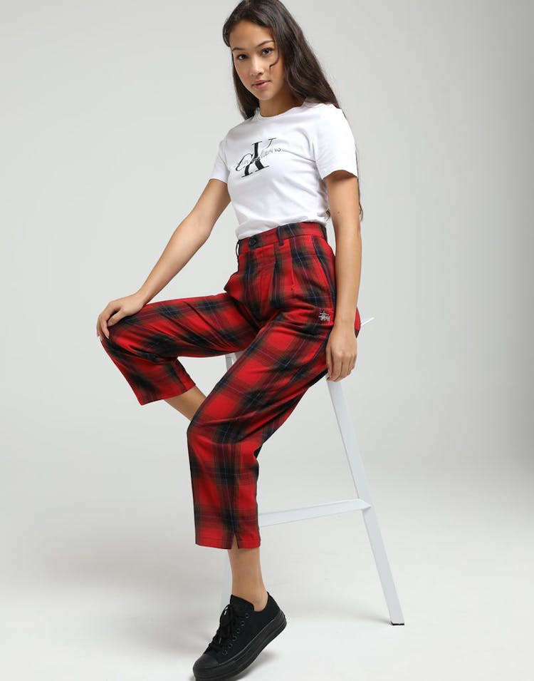 Stussy Women's Kingston Check Pant Red Check