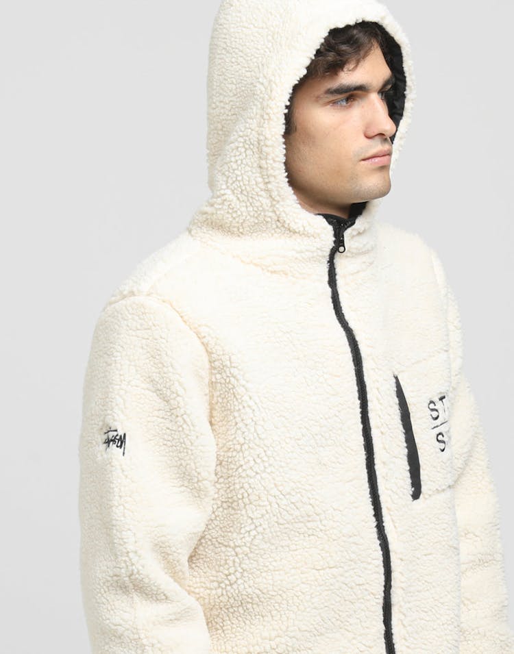 Stussy Reverse Sherpa Jacket Black/Cream