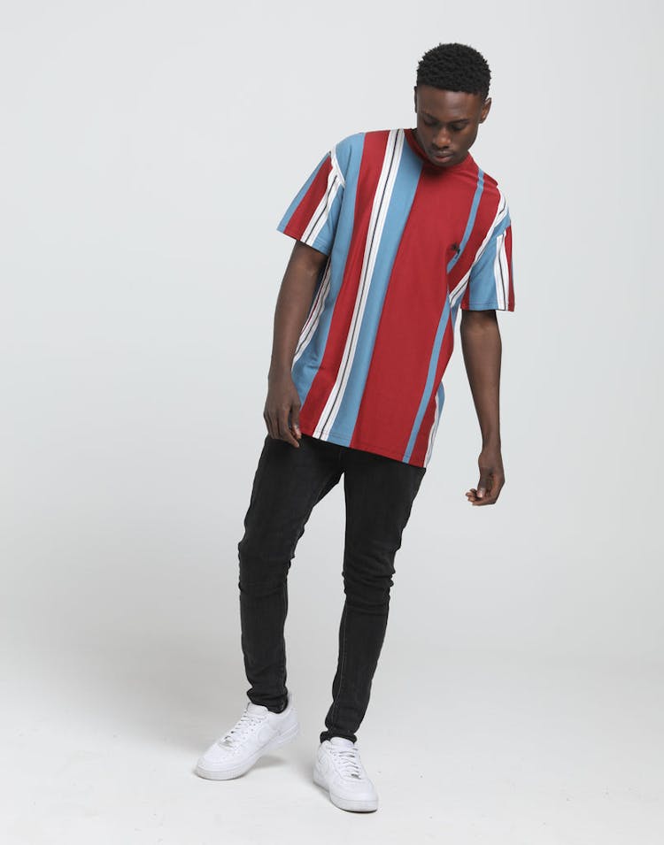 Stussy Stock Vert YD SS Tee Dark Port