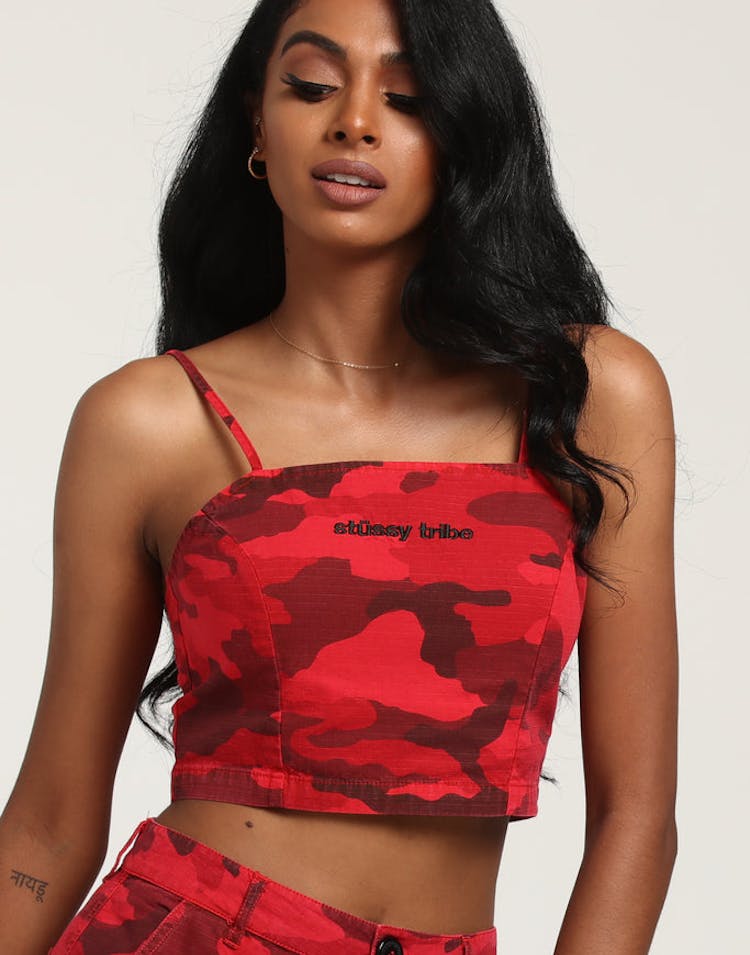 Stussy Women's Camo Halter Top Red/Camo