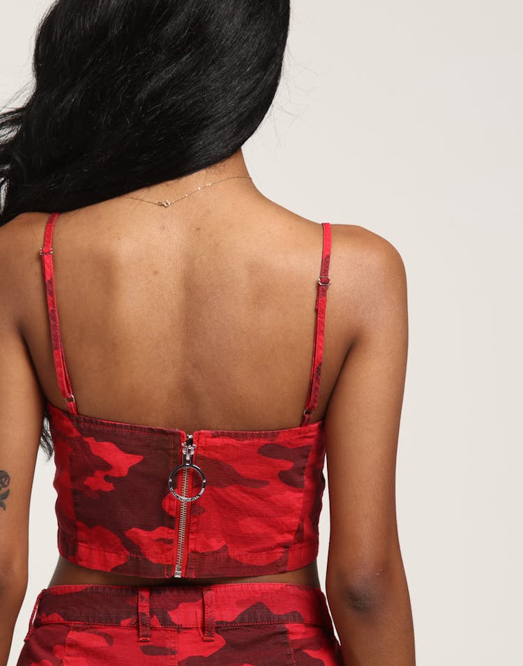 Stussy Women's Camo Halter Top Red/Camo