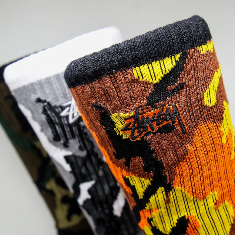 Stussy Triple Camo Sock 3PK Multi-Coloured