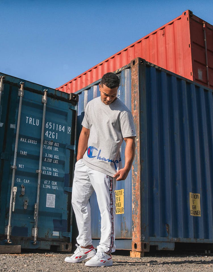 Champion Big Champion Script Tee Grey