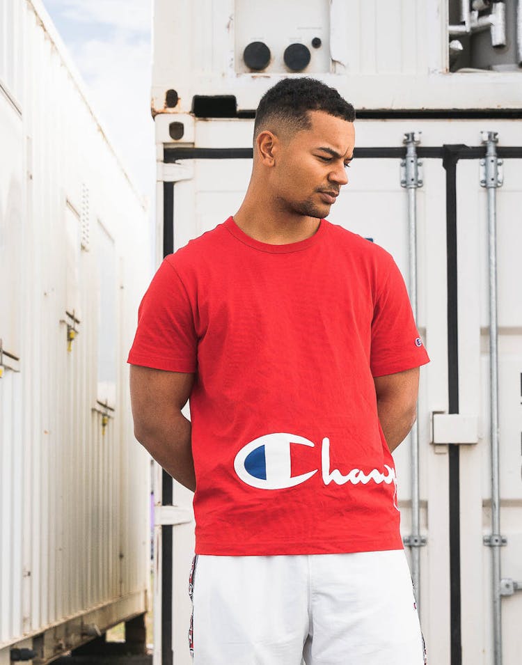 Champion Big Champion Script Tee Red