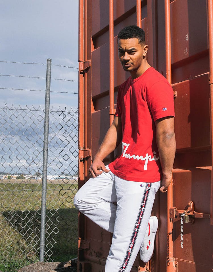 Champion Big Champion Script Tee Red