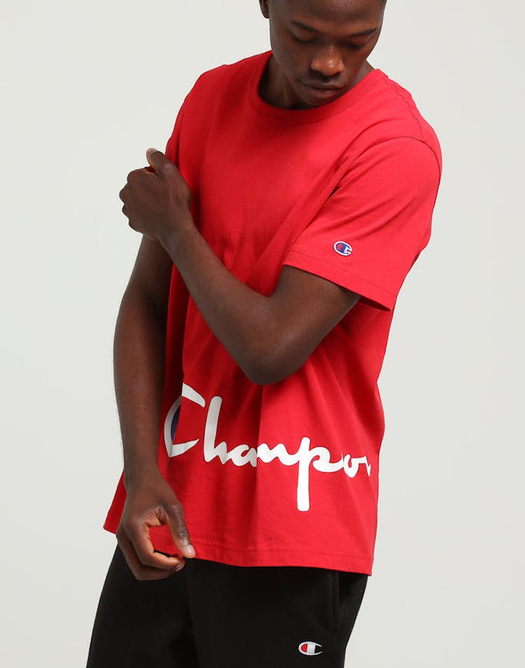 Champion Big Champion Script Tee Red