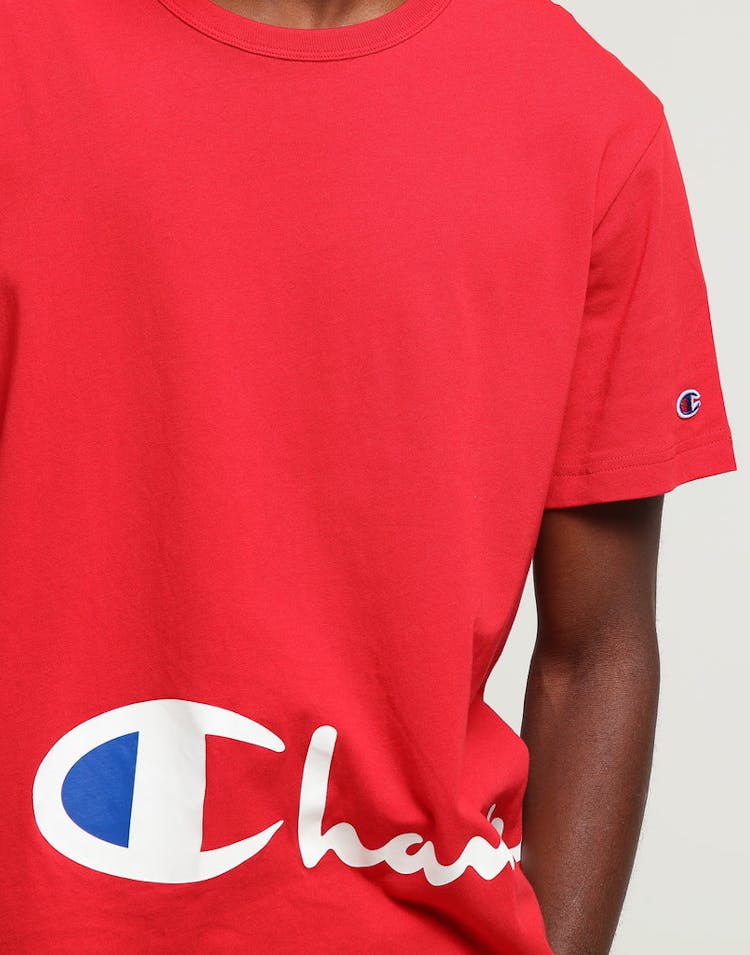 Champion Big Champion Script Tee Red
