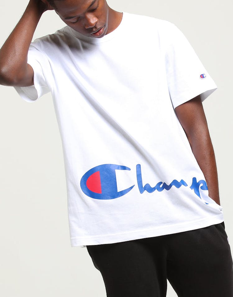 Champion Big Champion Script Tee White