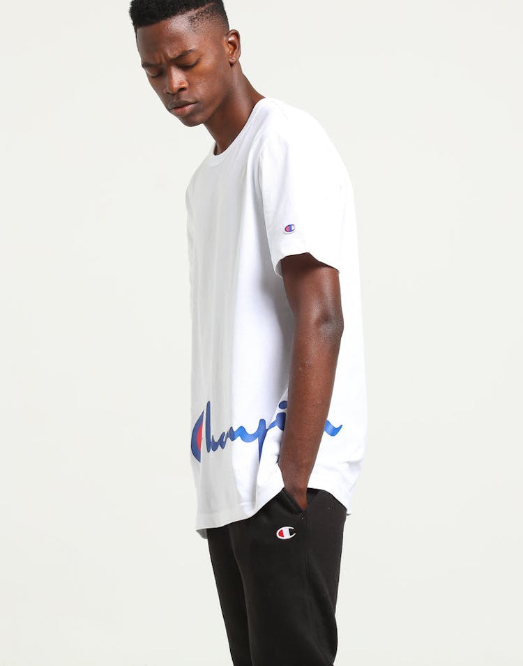 Champion Big Champion Script Tee White