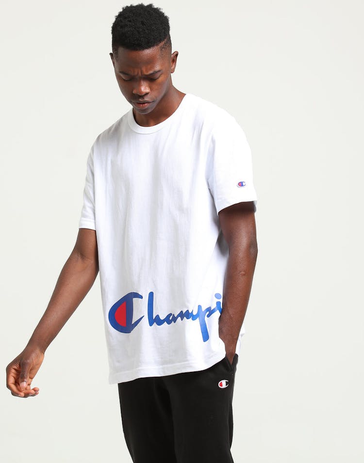 Champion Big Champion Script Tee White