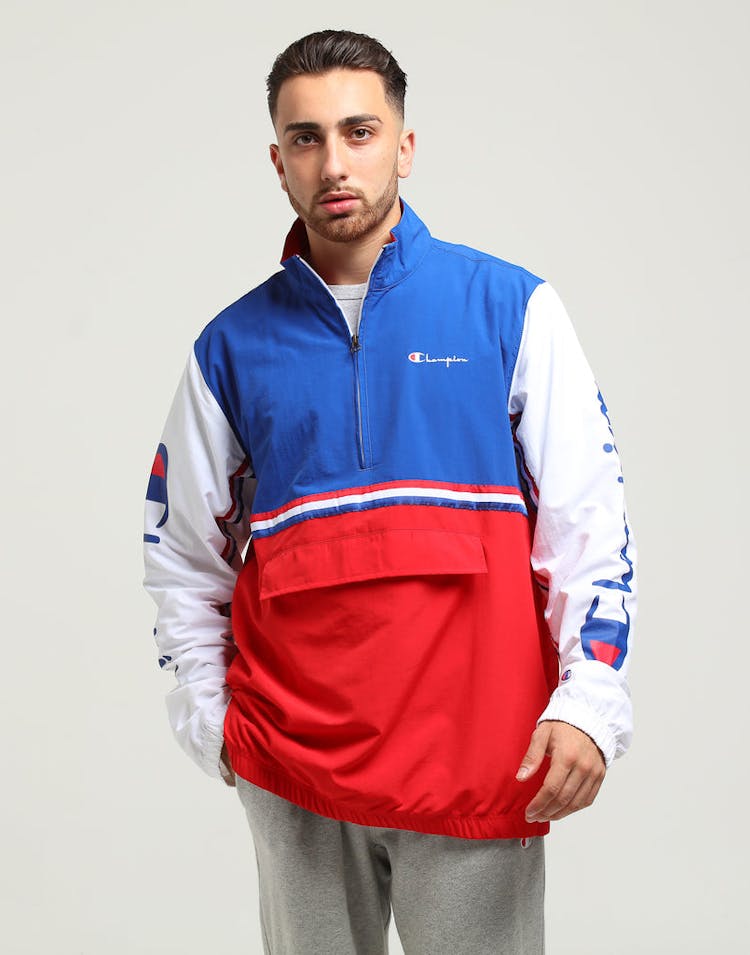 Champion Quarter Zip Light Weight Jacket Red/Blue/White