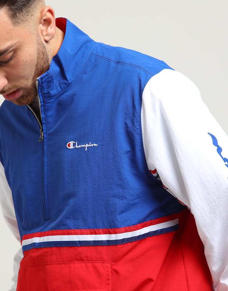 Champion Quarter Zip Light Weight Jacket Red/Blue/White