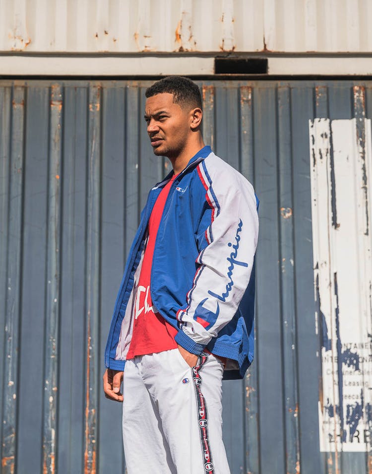 Champion Light Weight Zip Jacket Blue/White