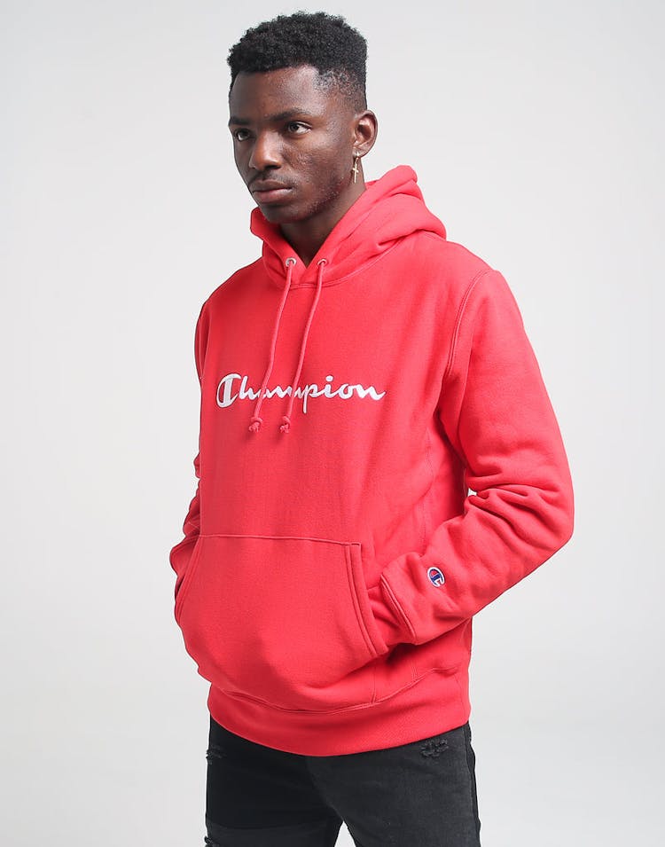 Champion Reverse Weave Embroidered Hood Scarlet