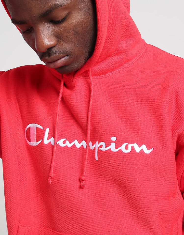 Champion Reverse Weave Embroidered Hood Scarlet
