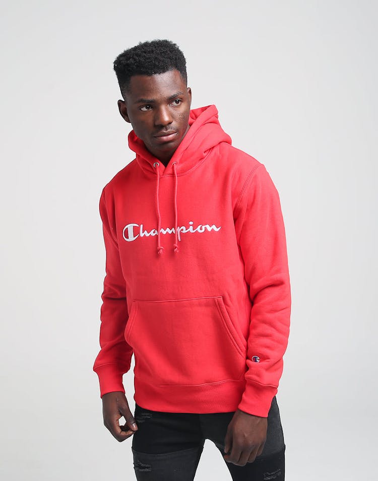 Champion Reverse Weave Embroidered Hood Scarlet