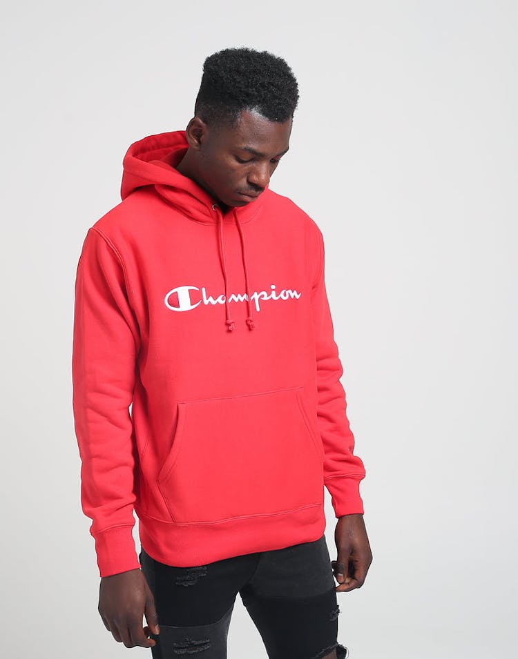 Champion Reverse Weave Embroidered Hood Scarlet