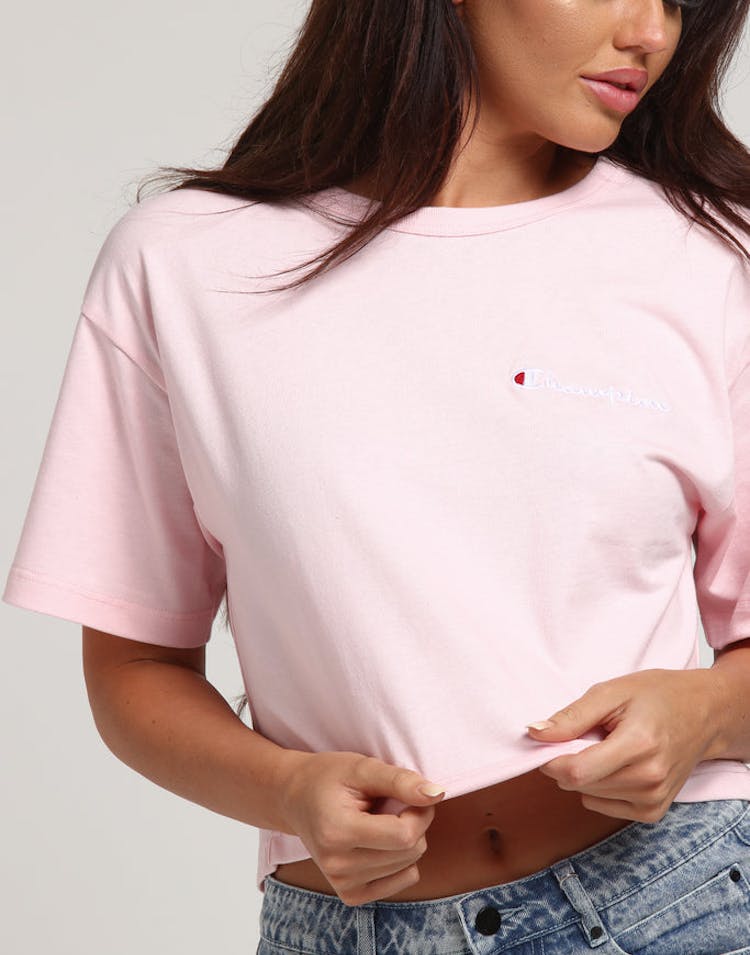 Champion Women's Heritage Tee Mini Script Pink