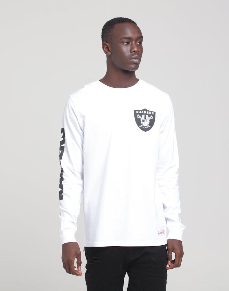 Mitchell & Ness Raiders Wordmark LS Tee White