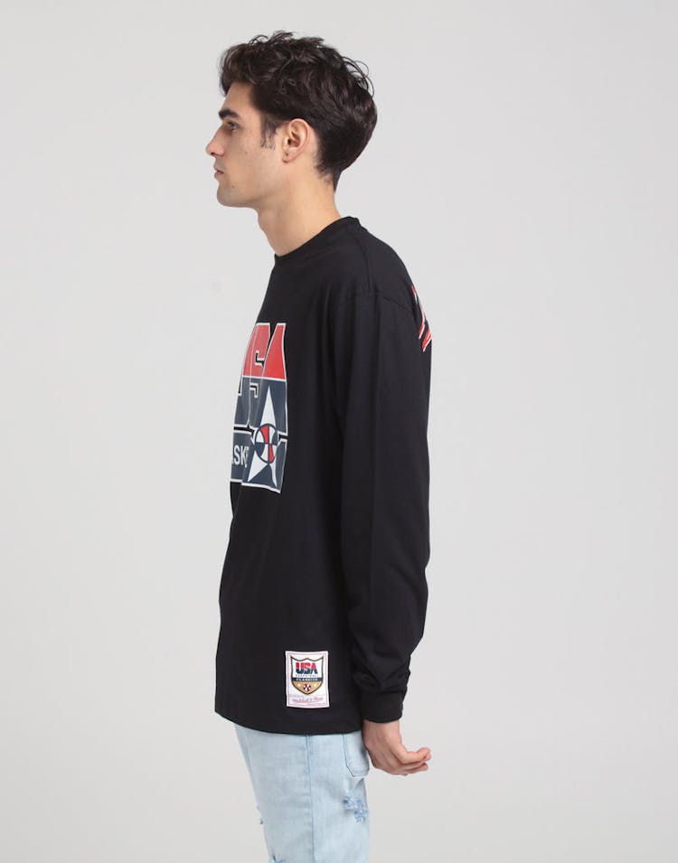Mitchell & Ness USA '92 Dream Team BBall LS Tee Black