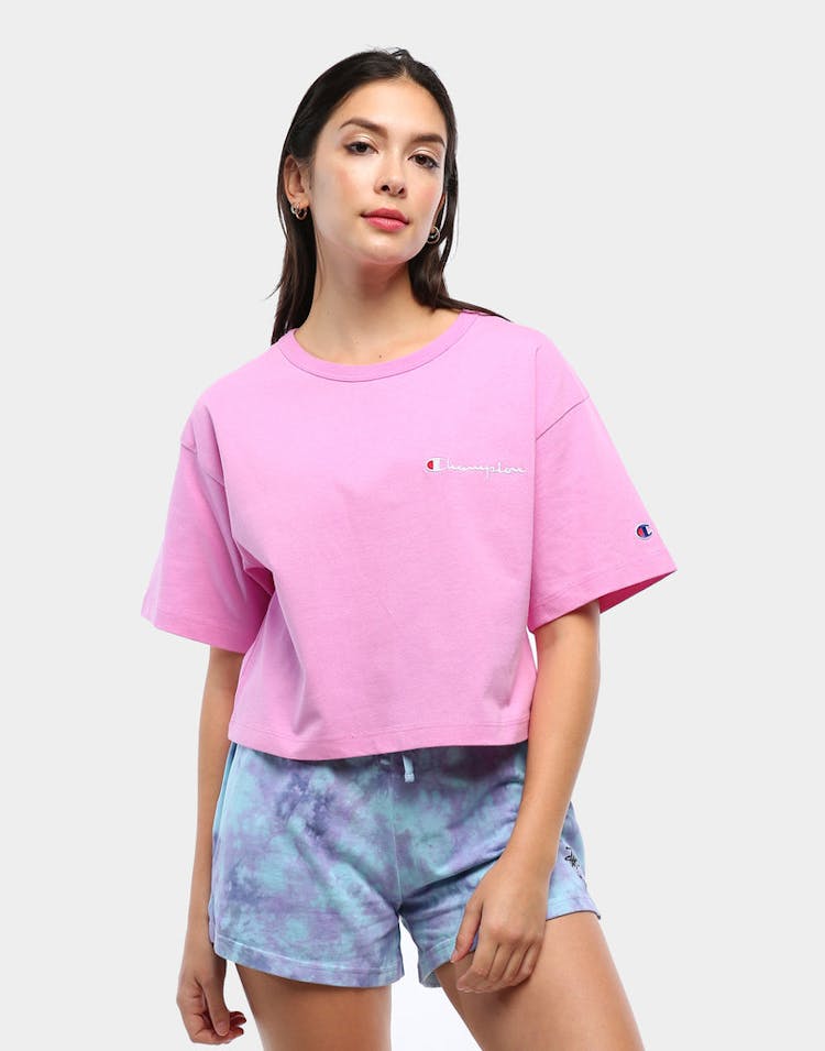 Champion Women's Heritage Mini Script Tee Pink Orchid