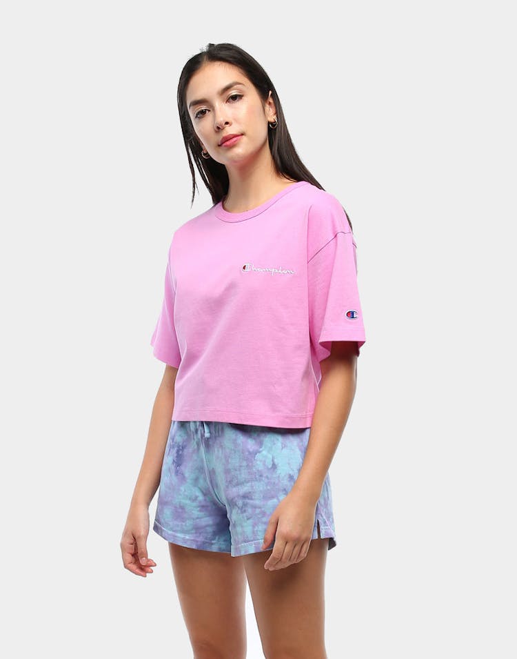 Champion Women's Heritage Mini Script Tee Pink Orchid