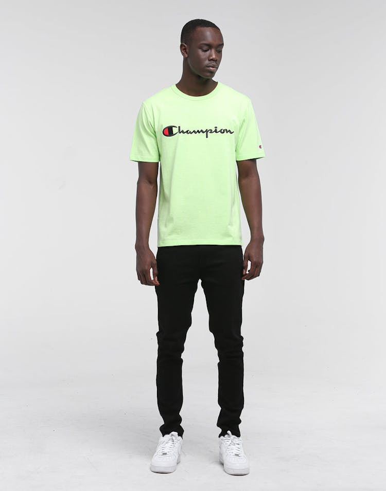 Champion Heritage Script Tee Lime/Black