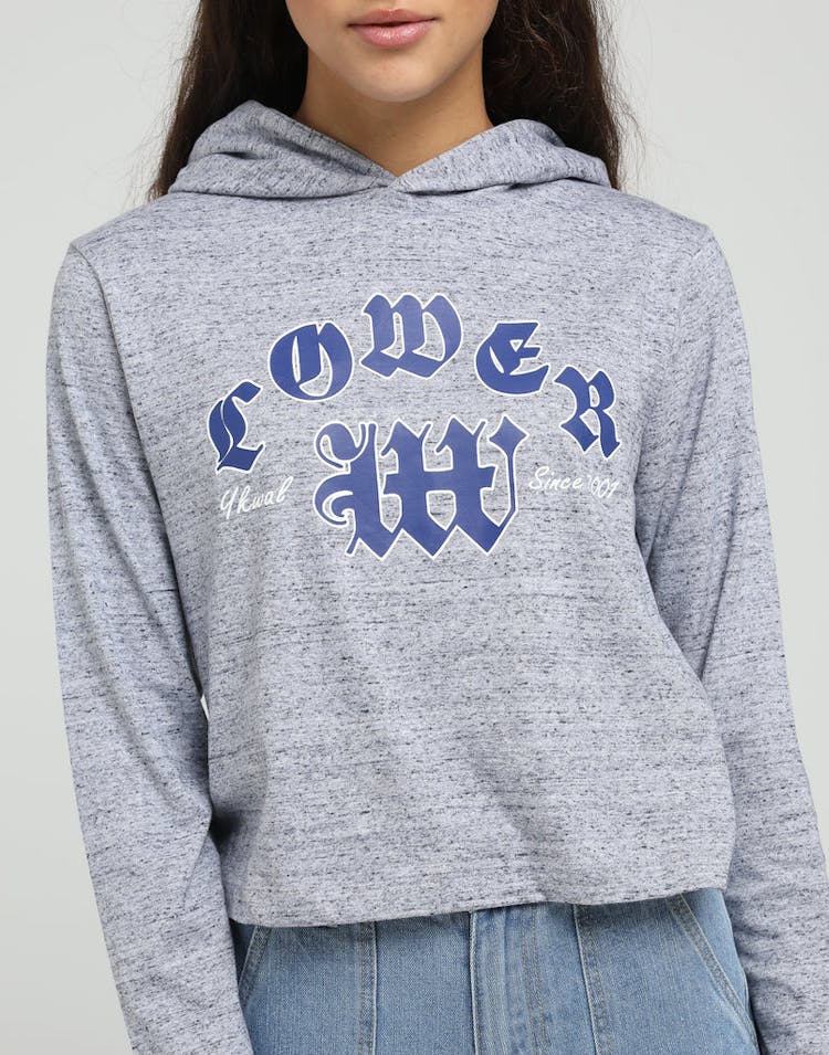 Lower Women's Crop Hooded LS Tee Brittle Silver Marle