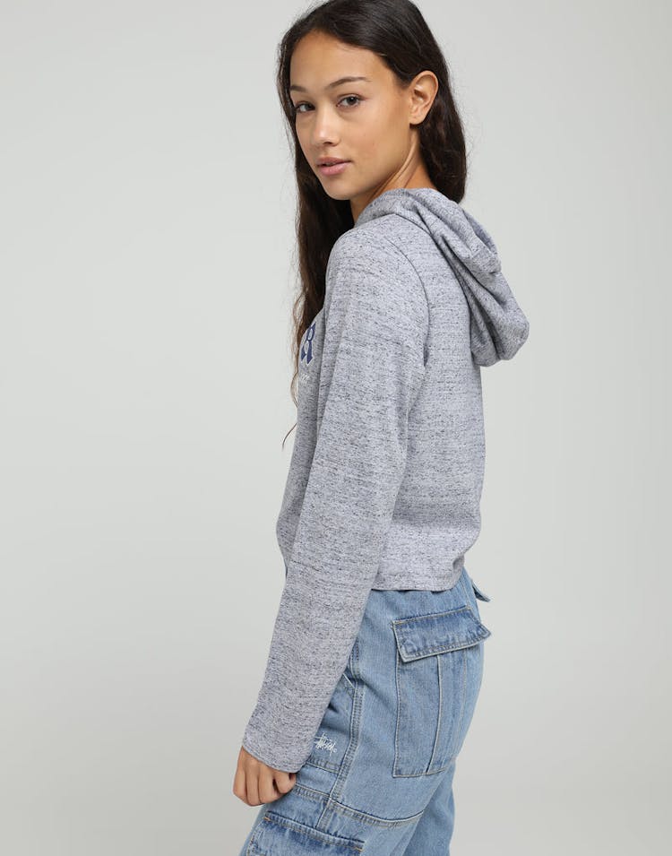 Lower Women's Crop Hooded LS Tee Brittle Silver Marle