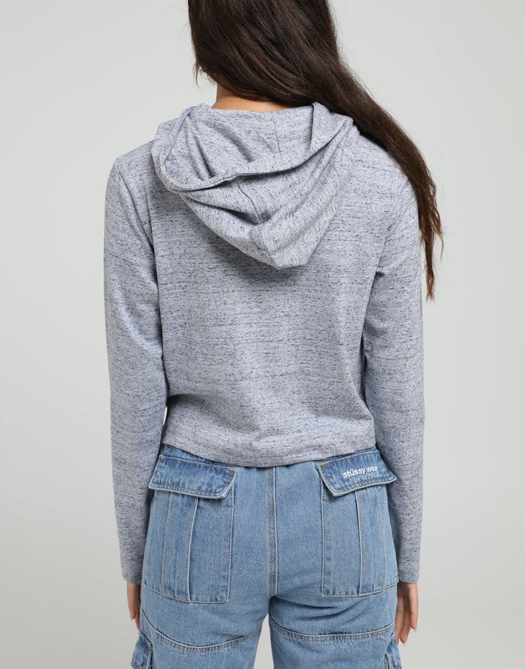 Lower Women's Crop Hooded LS Tee Brittle Silver Marle