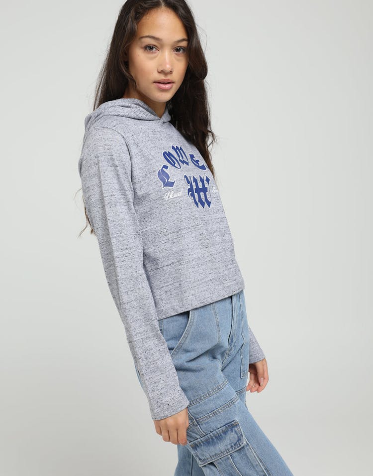 Lower Women's Crop Hooded LS Tee Brittle Silver Marle