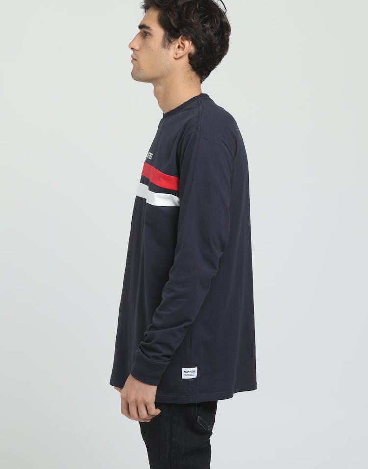 Huffer ITSUKI LS Sup Tee Navy/Red