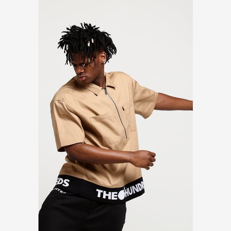 The Hundreds Leisure Woven Tee Khaki