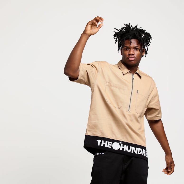 The Hundreds Leisure Woven Tee Khaki