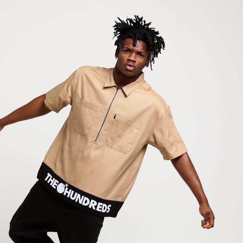 The Hundreds Leisure Woven Tee Khaki