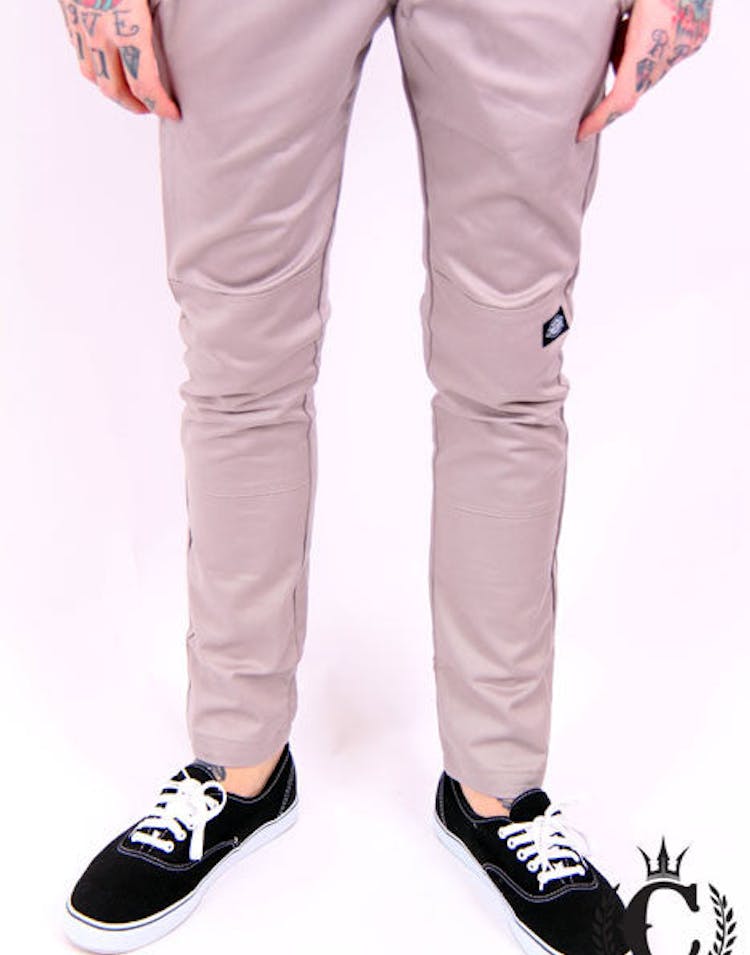 Double Knee Skinny Slim Silver